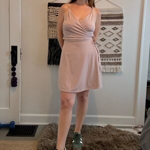 Beige Wrap Dress